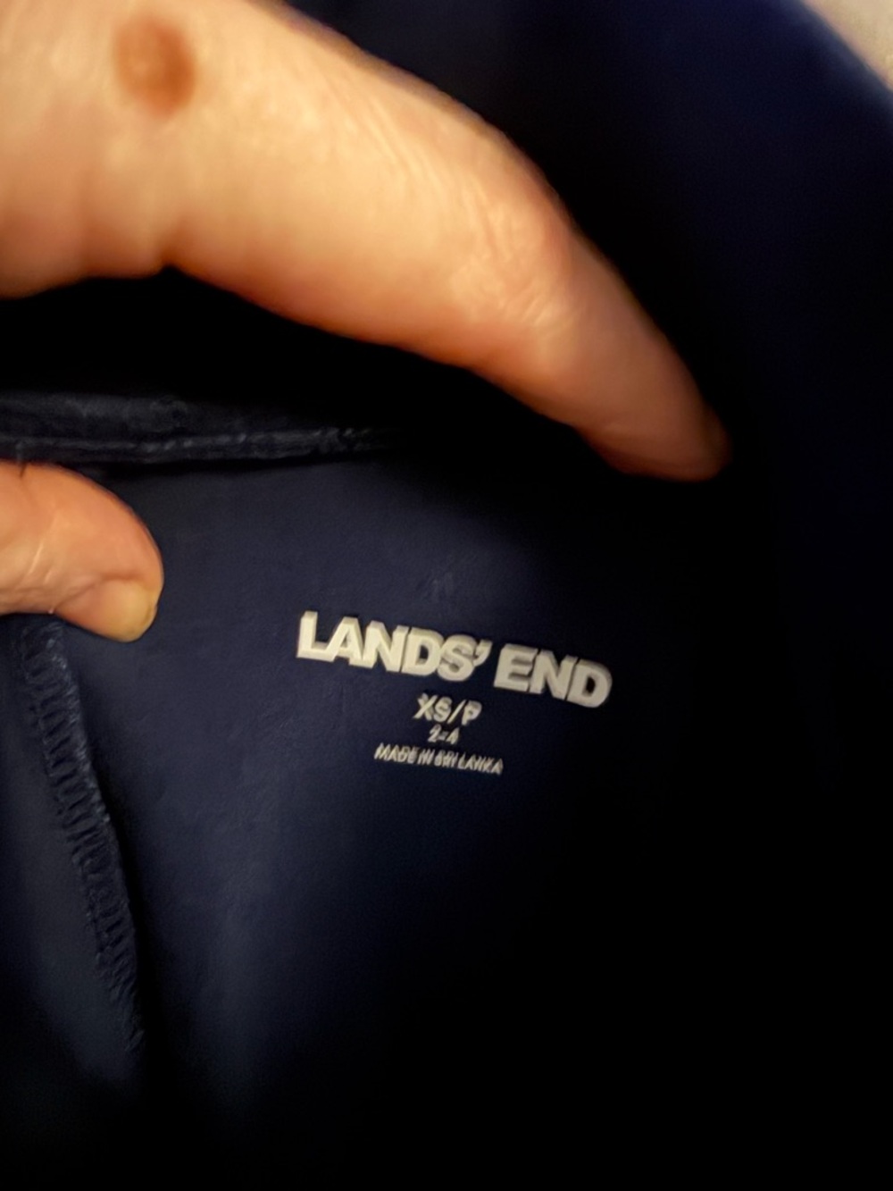 Lands' End Navy Cropped Pull-On Straight-Leg Pants - Picture 3 of 4